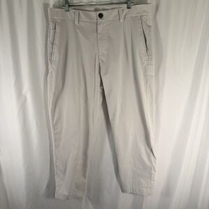 Lululemon Pants Men's 36 Solid White Slash Pockets 27" Inseam Hemmed Flat front